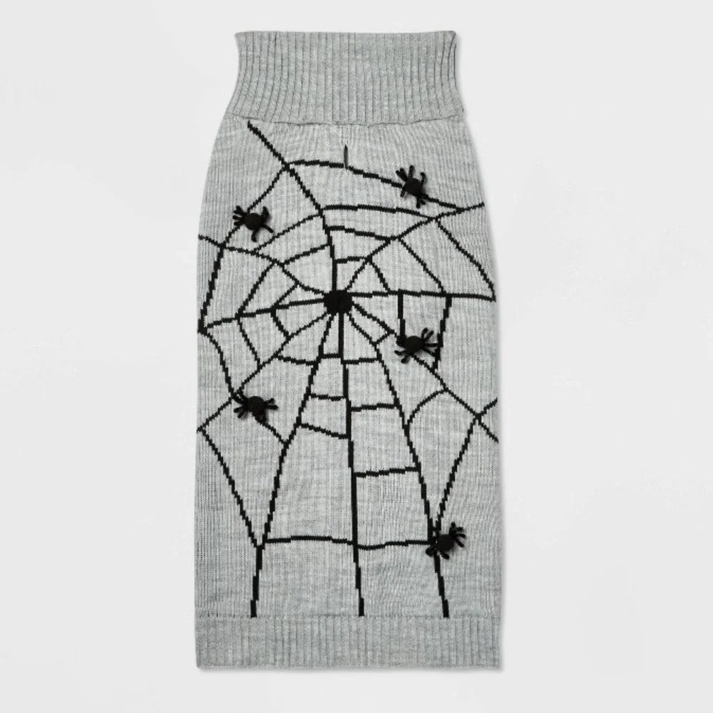 Hyde & Eek Target Halloween Pom Pom Spider Cozy Goth Dog Cat Sweater Pet Shirt